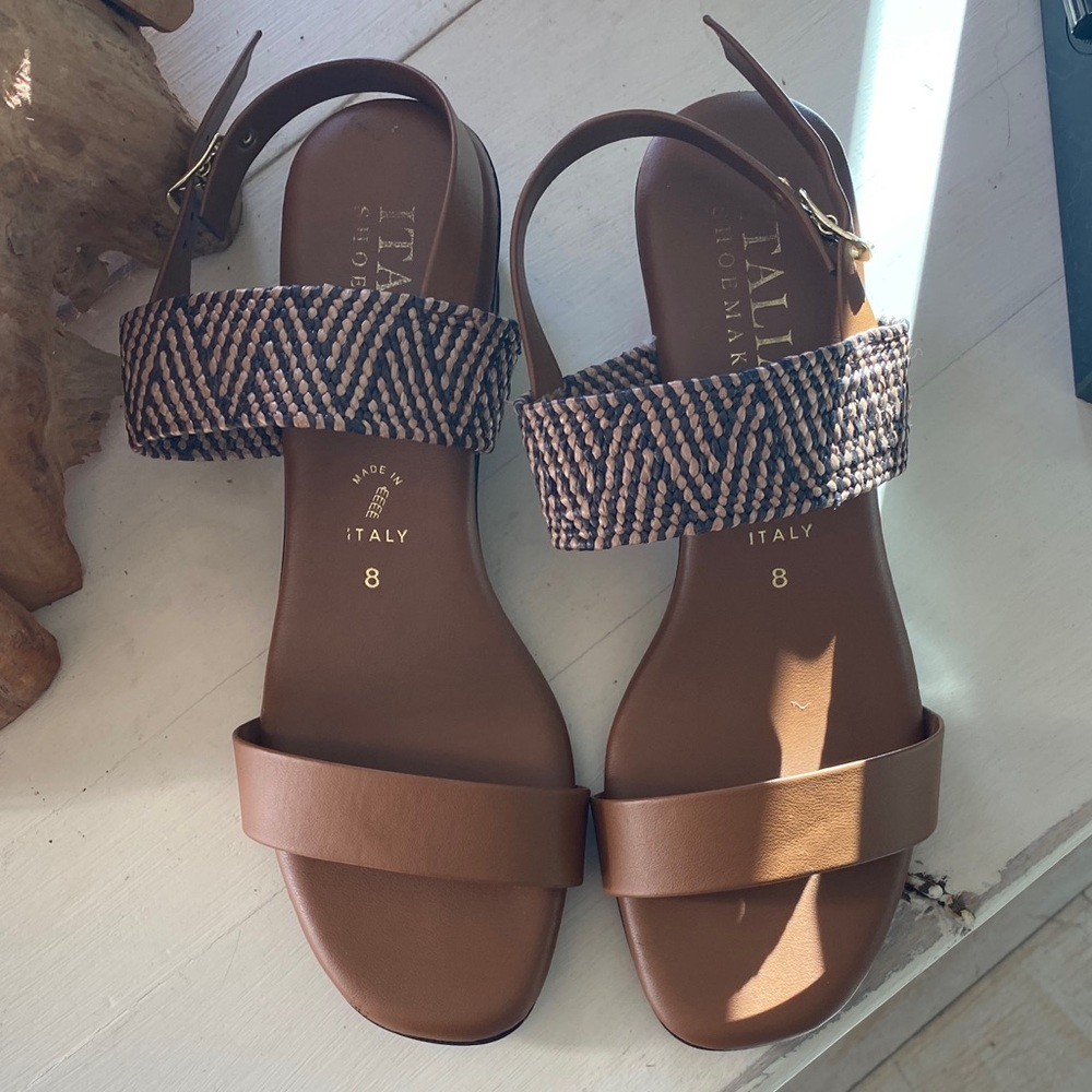 Italian Shoemakers Brown and Cream Sandals